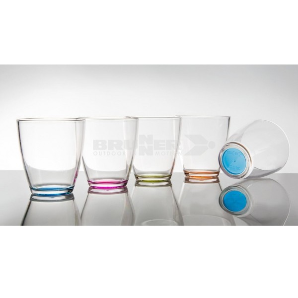 Trinkgläser TAHITI - 4er Set - 4 Farben - bruchfester Kunststoff - 200ml