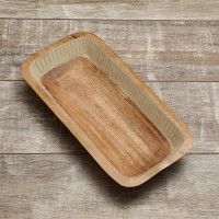 Vorschau: Dekoschale - rechteckig - Mangoholz - L: 40cm - H: 7,5cm - natur, weiß Vorschau: Dekoschale - rechteckig - Mangoholz - L: 40cm - H: 7,5cm - natur, weiß