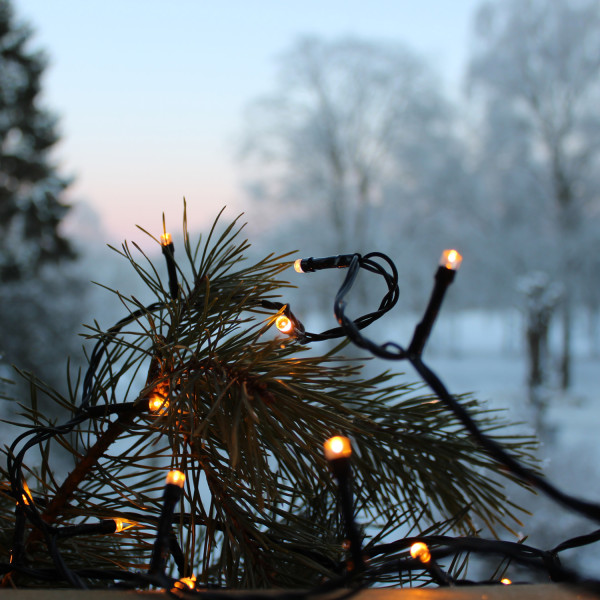 B-Ware LED Lichterkette - GOLDEN LED Serie - 180 ultra warmweiße LED - L: 12,6m - schwarzes Kabel -