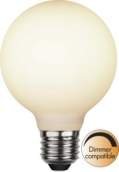 LED DEKO Leuchtmittel - OPAL - soft-touch - E27 - D: 80mm - 5W - 2600K - 400lm - dimmbar.