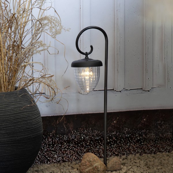 LED Solar Wegleuchte Bellota - warmweiße LED - mit Gartenspieß - H: 51cm - schwarz