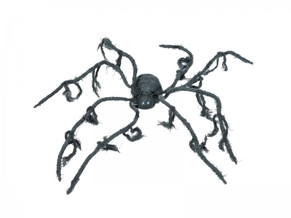 Große, bewegte Halloween Spinne, animiert, 110x8cm - Bewegung, blinkende Augen, Geräusche