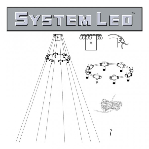 System LED White | Fahnenmast-Zubehör-Set | koppelbar | exkl. Trafo