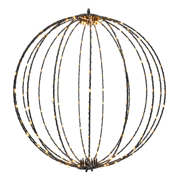B-Ware LED Drahtkugel - 3D Leuchtkugel - D: 58cm - 480 bernstein LED - faltbar - 8 Modi/Timer - Inne