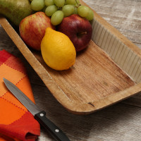 Vorschau: Dekoschale - rechteckig - Mangoholz - L: 40cm - H: 7,5cm - natur, weiß Vorschau: Dekoschale - rechteckig - Mangoholz - L: 40cm - H: 7,5cm - natur, weiß