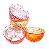 Vorschau: Glasschale Vintage mit Blumenmuster - Dessert/Snack Schüssel - D: 12,7cm - 210ml - Boho Stil - gelb Vorschau: Glasschale Vintage mit Blumenmuster - Dessert/Snack Schüssel - D: 12,7cm - 210ml - Boho Stil - gelb