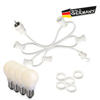 Vorschau: Illu-/Partylichterkette 40m - Außenlichterkette weiß - Made in Germany - 60 opale LED Tropfenlampen Vorschau: Illu-/Partylichterkette 40m - Außenlichterkette weiß - Made in Germany - 60 opale LED Tropfenlampen