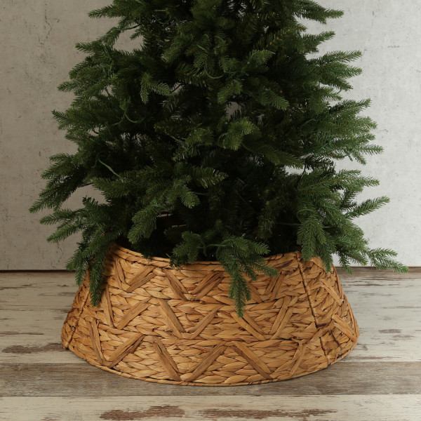 Weihnachtsbaumrock aus Wasserhayazinthe - Abdeckung für Baumständer - D: 70cm - 3teilig