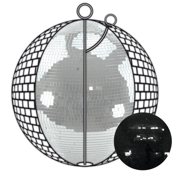 Spiegelkugel 75cm - schwarz - Diskokugel Echtglas - 10x10mm Spiegel - PROFI Serie