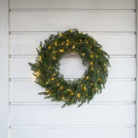 Vorschau: LED Tannenkranz THUJA - 60 warmweiße LED - D: 60cm - Timer - Batterie - für Außen - grün Vorschau: LED Tannenkranz THUJA - 60 warmweiße LED - D: 60cm - Timer - Batterie - für Außen - grün