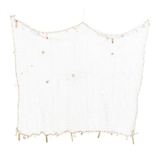 Deko Fischernetz mit Muscheln - maritime Dekoration - 100 x 140cm - natur