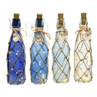 Vorschau: LED Dekoflasche MARITIM mit Juteseil und LED Drahtlichterkette - H: 28cm - hellblau Vorschau: LED Dekoflasche MARITIM mit Juteseil und LED Drahtlichterkette - H: 28cm - hellblau