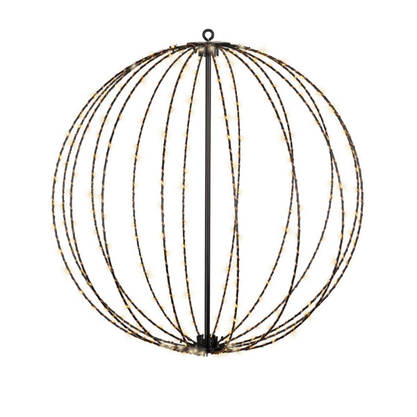 B-Ware LED Drahtkugel - Leuchtkugel - D: 56cm - 320 warmweiße LED - faltbar - für Innen und Außen -