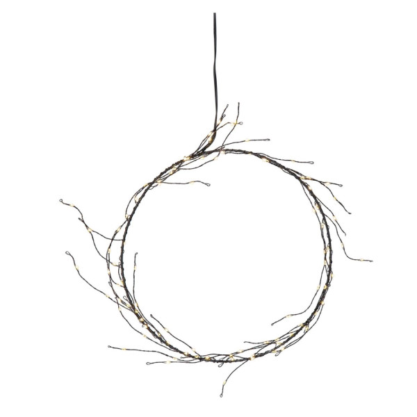 B-Ware LED Lichtkranz Nike - 95 warmweiße LED - D: 24cm - für Innen - schwarz