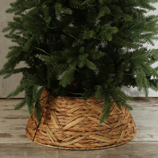 Weihnachtsbaumrock aus Wasserhayazinthe - Abdeckung für Baumständer - D: 57cm - 3teilig
