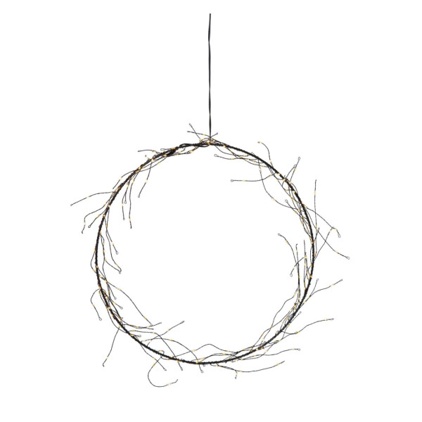 B-Ware LED Lichtkranz Nike - 200 warmweiße LED - D: 35cm - Indoor - schwarz