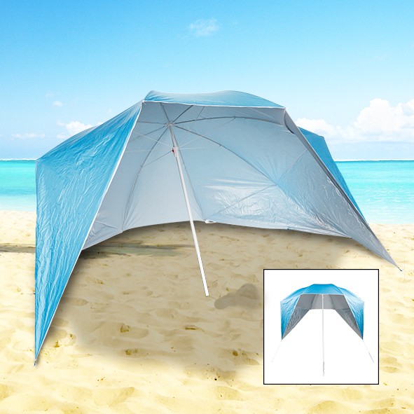 Strand Sonnenschirm mit Seitenteilen - UV 50+& Windschutz 240 x 233cm