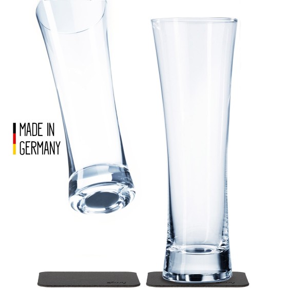 SILWY - Kristallgläser - 2er Set - 2 Metall-Nano-Gel-Pads - Bier Gläser