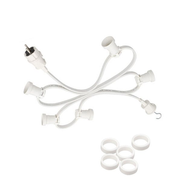 Illu-/Partylichterkette 40m - Außenlichterkette weiß - Made in Germany - 60 opale LED Tropfenlampen