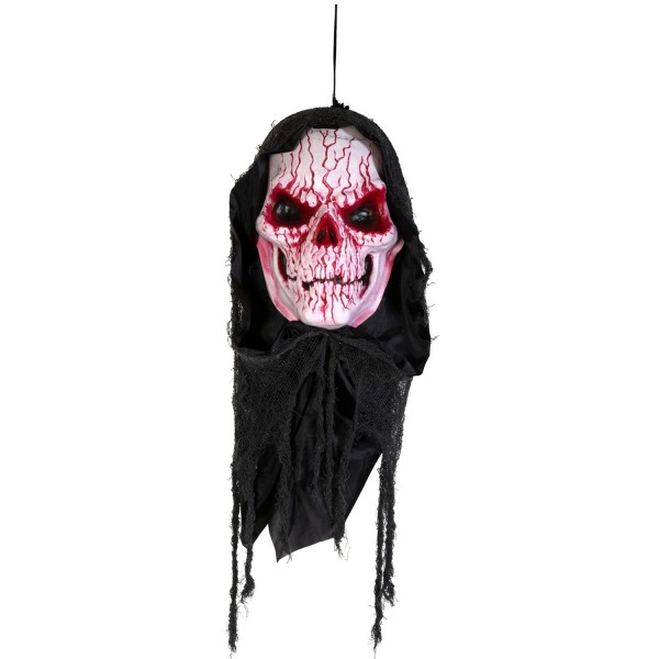 Halloween Blut Totenkopf, 80cm - Gruseldekoration - Licht und Geräusche