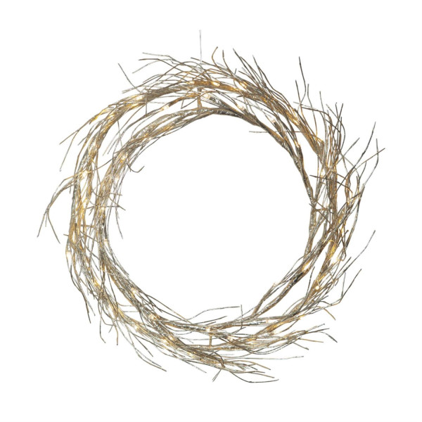 B-Ware LED Lichtkranz Fizzy - Türkranz - 50 warmweiße LED - D: 45cm - für Innen - gold