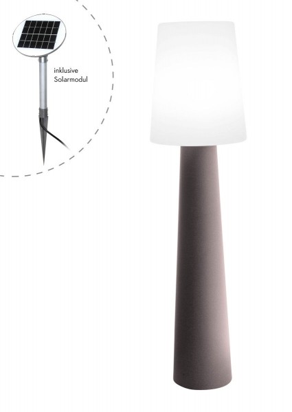 Outdoor XL Stehlampe No. 1 "Taupe" H:160cm - Solar LED warmweiß - Außenleuchte IP44