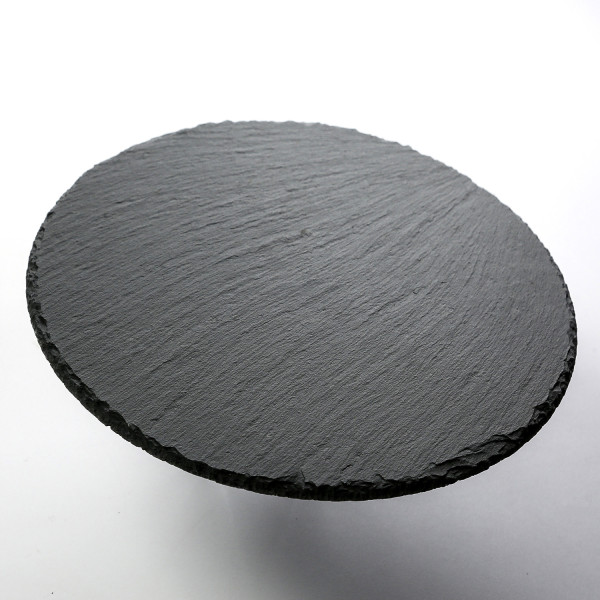 Servierplatte SCHIEFER - Schieferplatte - rund - D: 25cm - schwarz