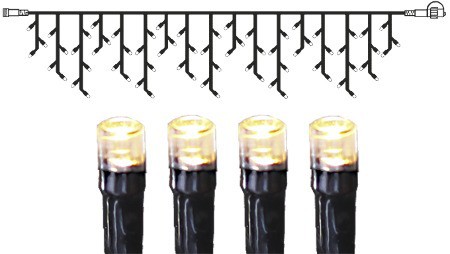 System DECOR | LED Lichtervorhang | koppelbar | 4x0,4m | schwarzes Kabel | 140 warmweiße LEDs