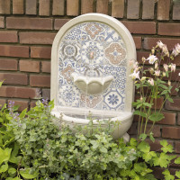 Brunnen - Wand- und Standbrunnen - rund - GRC Beton - H: 54cm - Außen - natur Brunnen - Wand- und Standbrunnen - rund - GRC Beton - H: 54cm - Außen - natur