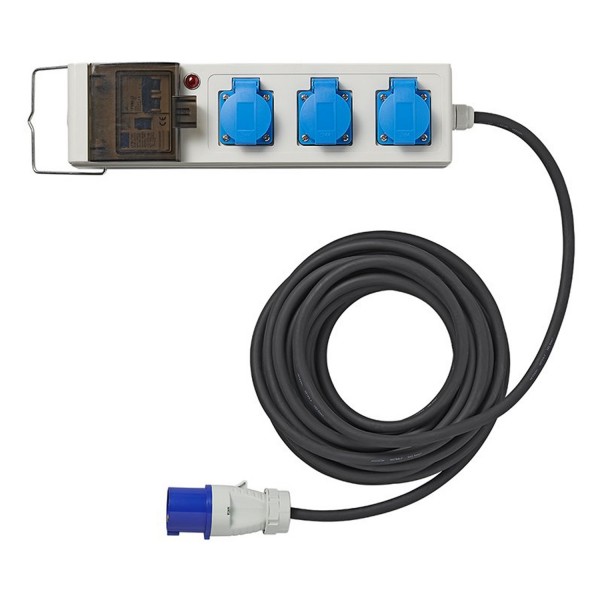 Zelt-/Faltwagen-Steckdose 10M 3x2,5mm² mit Sicherung und Personenschutz (MCCB und RCD)