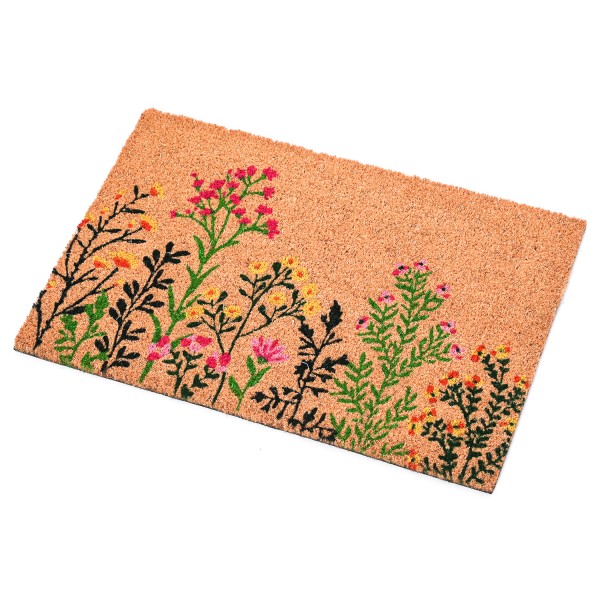 Fußmatte Wildblumen - Schmutzfangmatte - Kokosfaser - L: 60cm - B: 40cm - für Innen/Außen