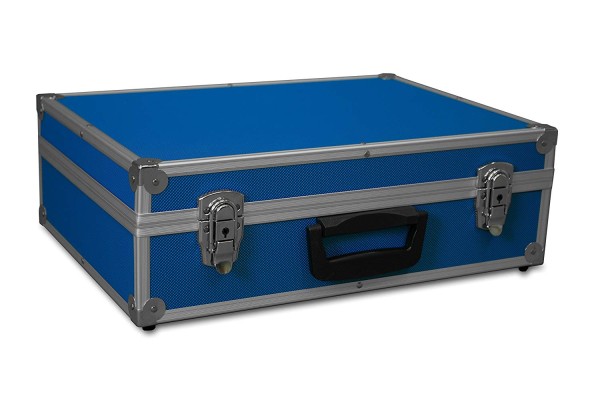 GORANDO® Transportkoffer blau | Alurahmen | 440x300x130mm | Für Werkzeuge, Kameras, Messgeräte etc.