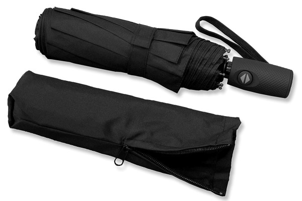 RADOLEO® Schwarzer Taschenschirm | Premium Auf-Zu-Automatik | bis 140 km/h | Teflonbeschichtung | in