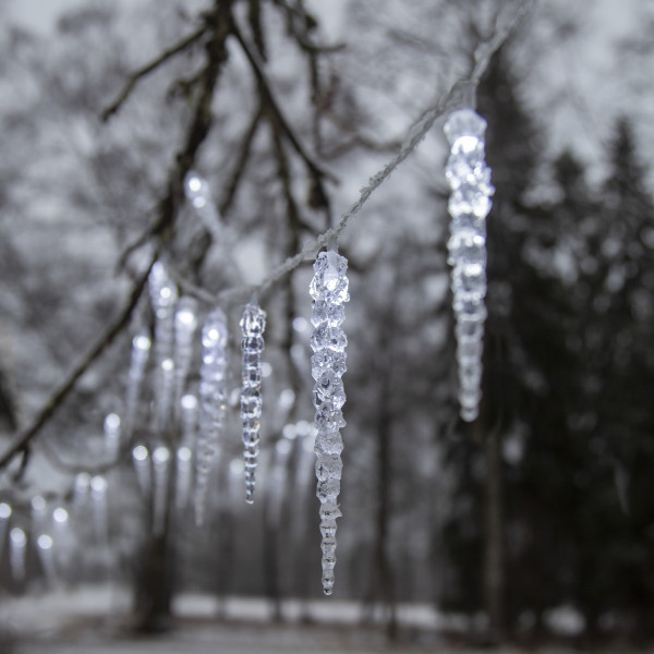 LED Lichterkette Eiszapfen - 40 Eiszapfen - 8 Lauflichtfunktionen - L: 6m - Timer - für Außen