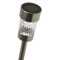 Vorschau: LED Solar Wegleuchten mit Erdspieß - Edelstahl - warmweiße LED - H: 15cm - silber - 10er Set Vorschau: LED Solar Wegleuchten mit Erdspieß - Edelstahl - warmweiße LED - H: 15cm - silber - 10er Set