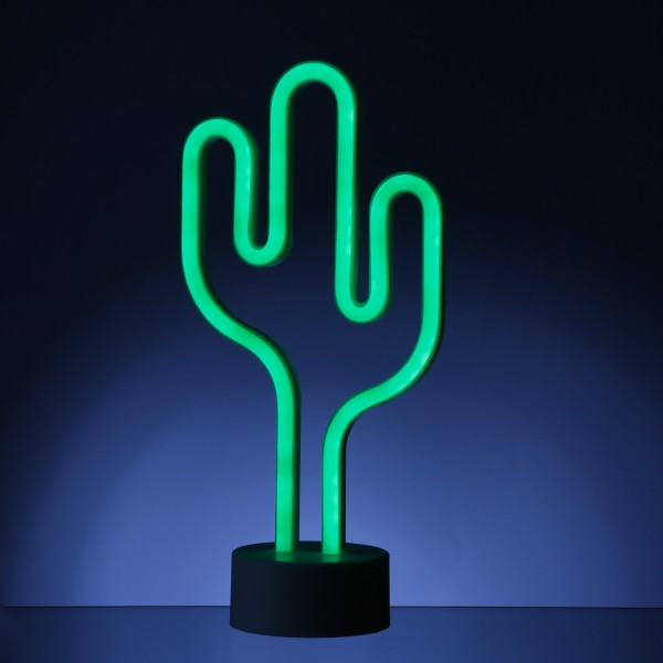 LED NEON Figur Kaktus - Neonlicht - H: 30cm - Batterie oder USB Betrieb - stehend - grün