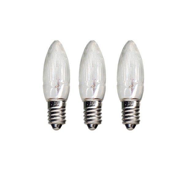 Leuchtmittel - Ersatz für 16er Kerzenkette - E10 - 14V - 3W - Warmweiß - 3er Set