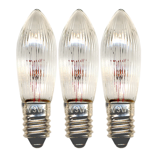 Ersatz-Leuchtmittel - E10 - 55V - 3W - 3 Stück