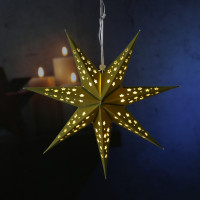 Vorschau: LED Papierstern mit Stoffbezug - Samtstern - 7-zackig - 10LED - D: 40cm - Batterie - Timer - grün Vorschau: LED Papierstern mit Stoffbezug - Samtstern - 7-zackig - 10LED - D: 40cm - Batterie - Timer - grün