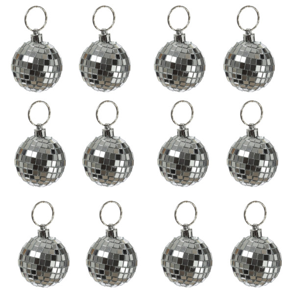 Spiegelkugel 5cm - Discokugel - Echtglas - 5x5mm Spiegel - DEKO Serie - silber - 12er Set