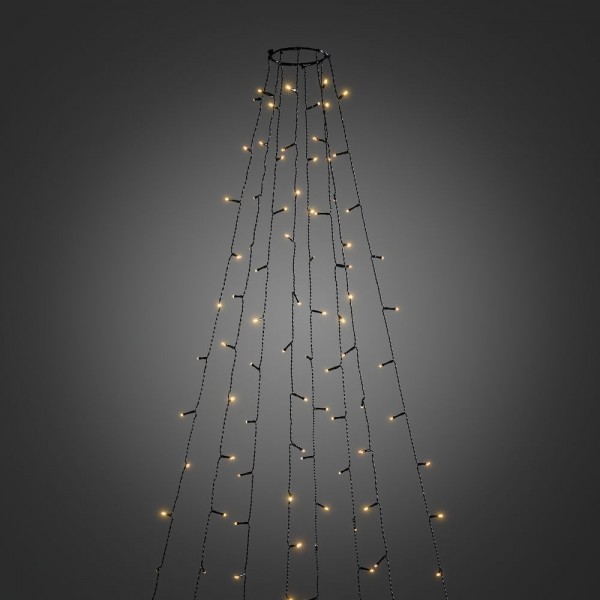 LED Baummantel Lichterkette - 8 Stränge jeweils 30 ultra warmweißen LED - L: 2,4m - Glimmereffekt