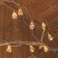 LED Solar Lichterkette mit 10 transparenten Glühbirnen - L: 4,5m - Lichtsensor - für Außen LED Solar Lichterkette mit 10 transparenten Glühbirnen - L: 4,5m - Lichtsensor - für Außen
