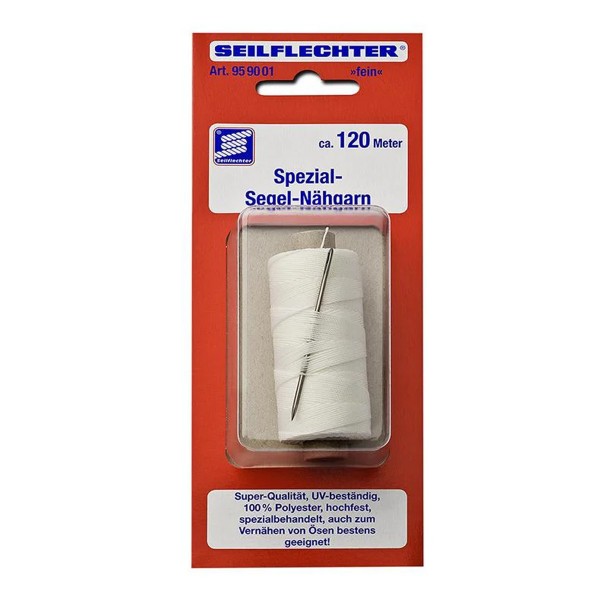 Segelnähgarn fein mit Nadel, 120m - Zeltreparatur Faden - Polyester hochfest