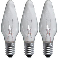 3er Set Ersatzglühbirnen Leuchter E10 - 34V - 3W - klar - dimmbar 3er Set Ersatzglühbirnen Leuchter E10 - 34V - 3W - klar - dimmbar