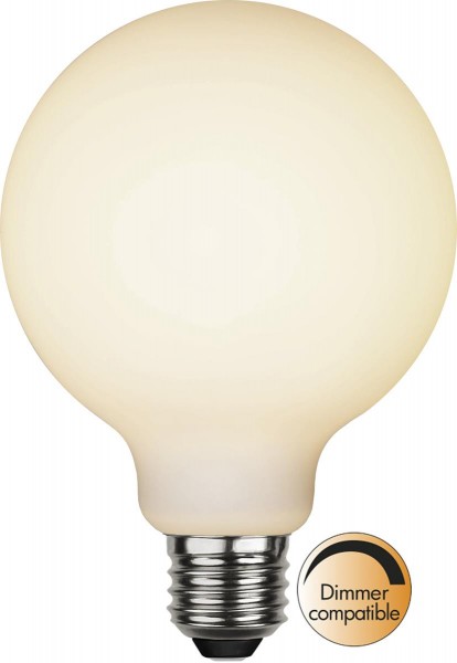 LED DEKO Leuchtmittel G95 - OPAL - soft-touch - E27 - D: 95mm - 5W - 2600K - 400lm - dimmbar.