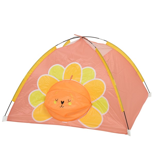Spielzelt Blume YOKO - Igluzelt für Kinder - Polyester - L: 1,20m - H: 80cm - rosa, orange