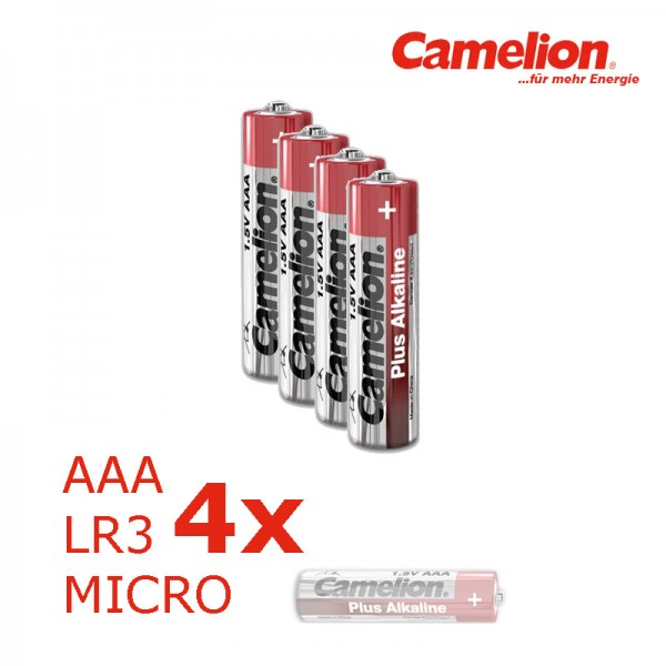 Batterie Mignon AAA LR3 1,5V PLUS Alkaline - Leistung auf Dauer - 4 Stück