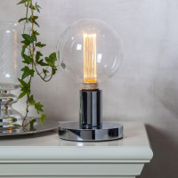 Lampenhalterung GLANS - Tischleuchte - E27 - rund - stehend - Kabel mit Schalter - silber Lampenhalterung GLANS - Tischleuchte - E27 - rund - stehend - Kabel mit Schalter - silber