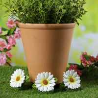 Blumentopffüße weiße Blumen - Pflanzkübel Untersetzer - Kübelfüße - Polyresin - 3er Set Blumentopffüße weiße Blumen - Pflanzkübel Untersetzer - Kübelfüße - Polyresin - 3er Set