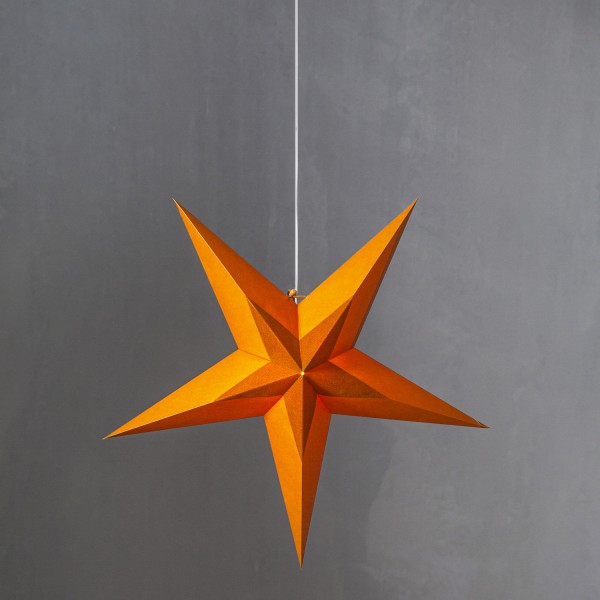 Papierstern Diva - hängend - 5-zackig - D: 60cm - Samtstern - orange